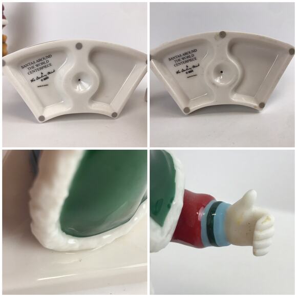 The Danbury Mint Santas Around the World Centerpiece Set England Missing Staff - Picture 12 of 16